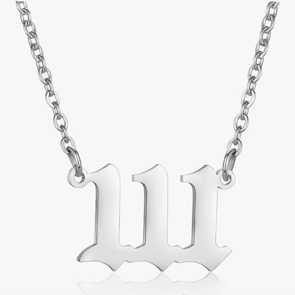 Angel number stainless steel chain necklace